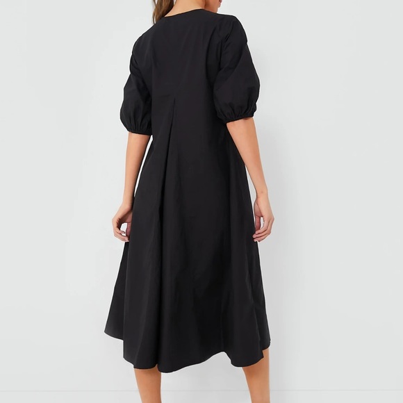 GANNI

Black Cotton Poplin V-Neck Long Dress - Picture 3 of 10